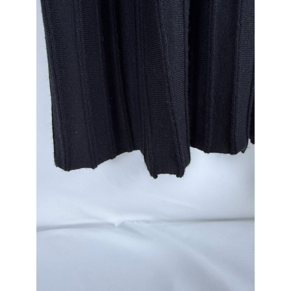 Women's Max Studio Black Ribbed Knit Pleated Midi Skirt XL - Picture 4 of 8